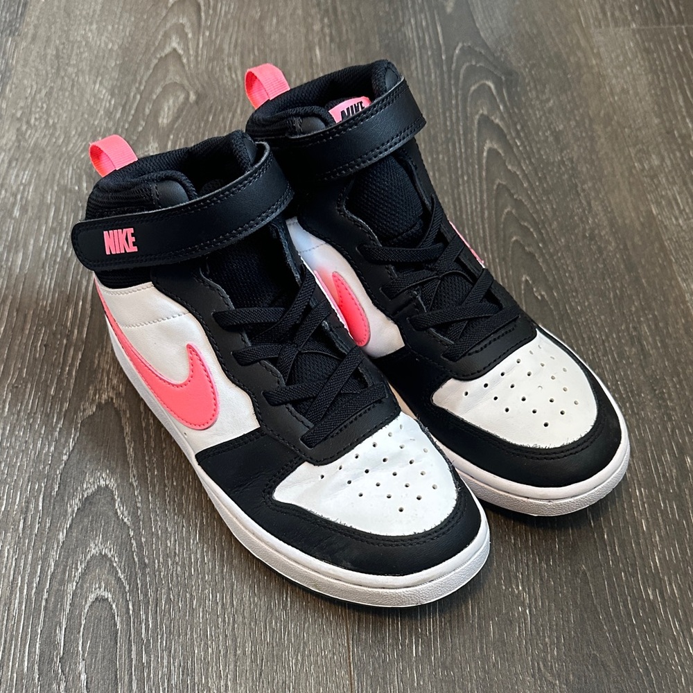 Nike Kids Black, White, and Pink Sneakers